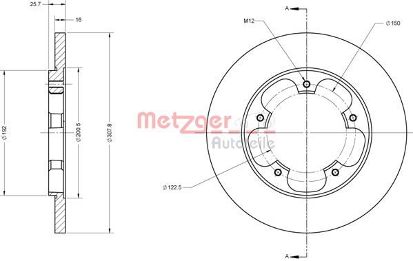 METZGER 6110816 Bremsscheibe